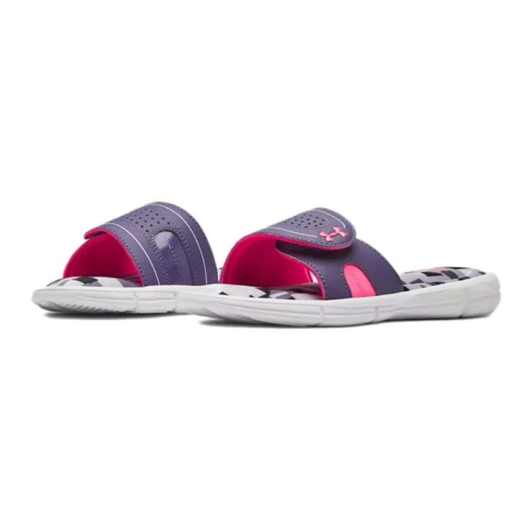 Under Armour Ignite Series Comfortable Slippers Kids Footwear White Purple 3021319-102