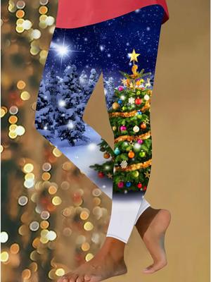 Женские рождественские леггинсы для йоги с эластичными принтами, фитнес, бег, спортзал, активные штаны