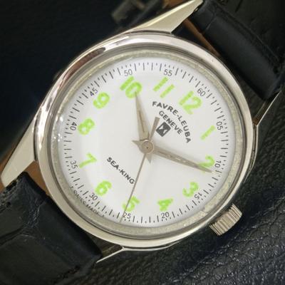 ВИНТАЖНЫЕ ЧАСЫ FAVRE LEUBA 111 SEA KING С РУЧНЫМ ЗАВОДОМ ШВЕЙЦАРСКИЕ МУЖСКИЕ БЕЛЫЕ ЧАСЫ a703015-1