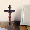 Catholic Crucifix For Wall Handmade Meditation Crucifix Renaissance Sculpture Collectible Figurines Religious Jesus Christ Wall