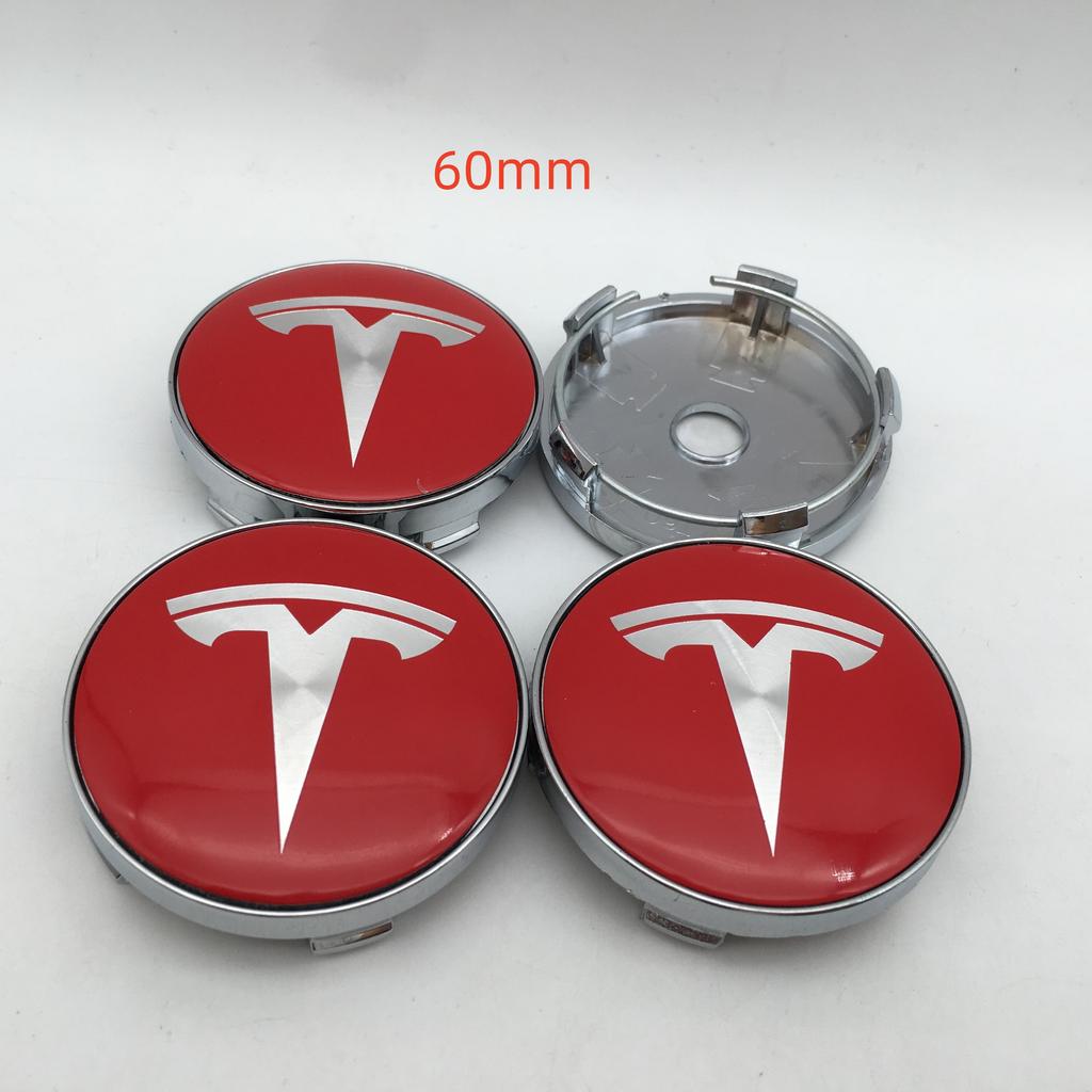AAAIK1 20pcs 56mm 60mm 68mm For Tesla Model 3 Model Y Model S X Car emblem Wheel hub Center Cap Badge covers Decals Styling accessories