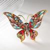 Exquisite European & American Crystal Butterfly Brooch Pin with Classic Shoe Buckle Design