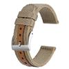 BISONSTRAP 20mm Nylon and Leather Hybrid Watch Military Replacement Band for Includes Replacement Tool Band, Style, Smartwatches,
