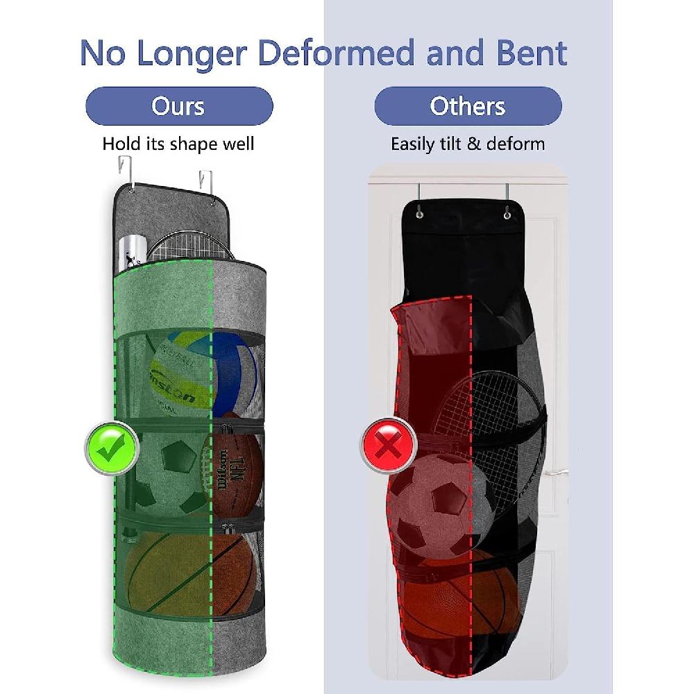 Подвесной органайзер для спортивного инвентаря над дверью, органайзер для хранения мячей в гараже, органайзер для спортивного инвентаря, органайзер для хранения задней двери