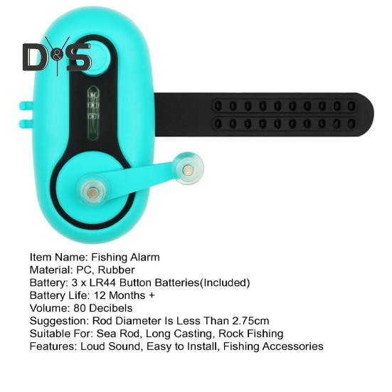 Электронный рыболовный сигнализатор поклевки, зуммер, свет, регулируемый ремешок, 80 дБ, ночной рыболовный удилище, светочувствительный электронный индикатор поклевки, датчик удара, лампа