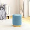 VidaXL Round Storage Stool Light Blue Velvet 31 X 37 Cm 340291