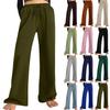 Women's Drawstring Versatile Solid Color Wide Leg Pants Wide Leg Pants Casual Pants