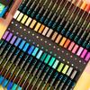 12/24/36 Colors Water Based Metal Pigments Painting Art Supplies Mark Pen Double Headed Metal Stationery Pen Rich Colors Hand-painted Color Graffiti