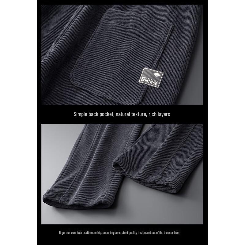 Men's Fleece-Lined Straight-Leg Casual Trousers