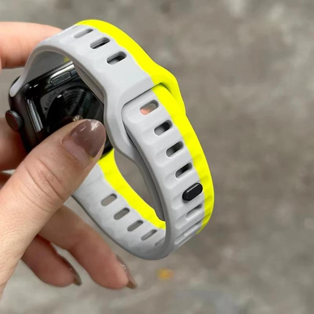 Soft Silicone Strap Compatible with Apple Watch Band 46/49/45/44/42/41/40/38mm,for iWatch Ultra/11/10/9/8/7/6/SE/5/4/3/2/1 Smart Watch Accessories