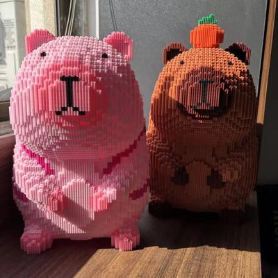 32 см Гигантская розовая капибара Детская игрушка-конструктор 3D-модель Настольное украшение Подарок на день рождения для девочки
