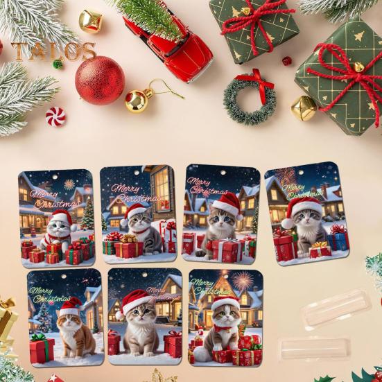 8 шт. рождественские украшения для держателей денег с двухсторонним скотчем, мультяшный узор, дизайн, рождественский декор, подвески
