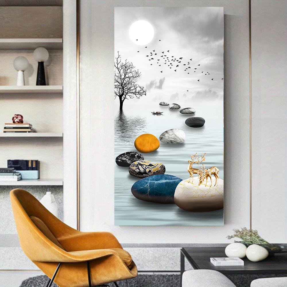 Nordic Abstract Leaf Golden Deer Posters Prints Canvas Painting Wall Art for Living Room Home Decor