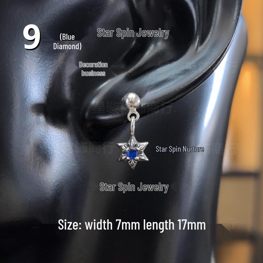 Новые висячие серьги G-Dragon с цветными бриллиантами для мужчин и женщин, белая медь, тайское серебро, серебряная игла s925