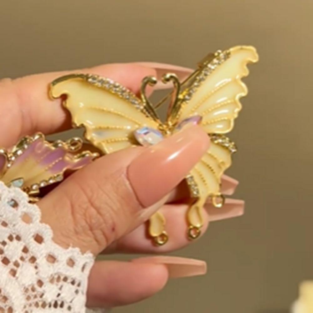 Baking Paint Backpack Decoration Zinc Zinc Alloy Butterfly Moth Pin Refreshing Wings Enamel Badge Couples