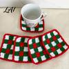 Kitchen Table Heat Insulation Handmade Christmas Yarn Coasters Cute Santa Snowflake Crochet Drink Mats Hand Crocheted Decor Resistant Non-slip