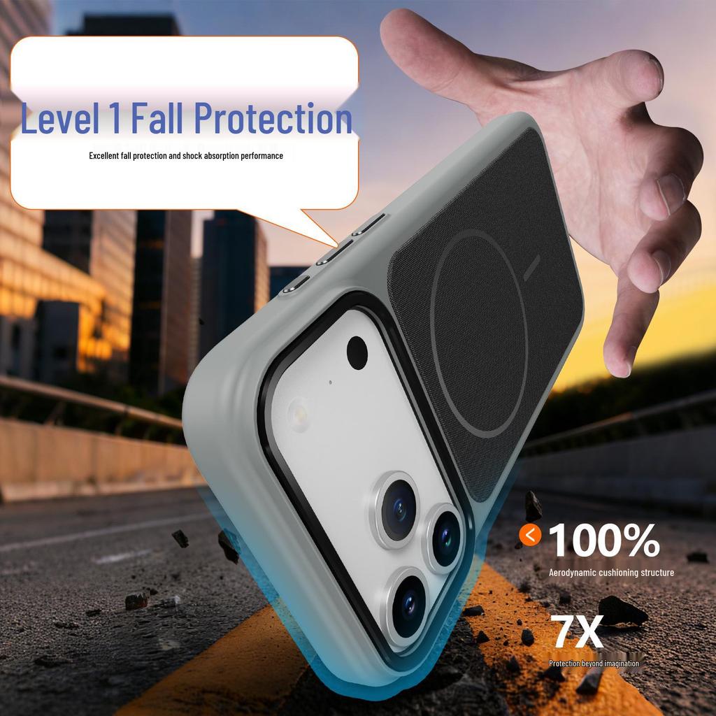iPhone 17 Pro Max Чехол из технологичной ткани с магнитом - Apple 16 Pro Продвинутая противоударная крышка