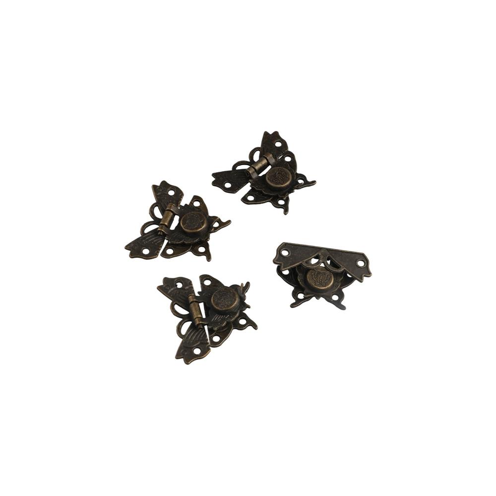 Zinc Zinc Alloy Decorate Brass Hardware Gift Box Hook Decorative Case Clasp Lock Furniture Lock Hasps Buckle