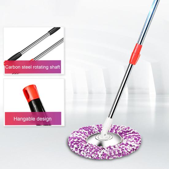 Стержень для швабры из нержавеющей стали с регулируемой ручкой, вращение на 360 градусов, полы, волосы, пятна от пыли, глубокая очистка, вращающаяся швабра