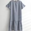 Shop   Women Gingham Check Easywear Short Sleeve Long Dress Beige Ara Wdr 3369