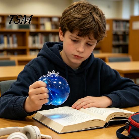 Calming Toy For Adults Blueberry Stress Ball, Soft TPR Fidget Squeeze with Decorative Reliever Smooth Fluid, High Elastic Decompression for