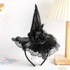Модная мультяшная шляпа ведьмы Декор для вечеринки Кружево Блестки Обруч для волос Тканевая повязка на голову Хэллоуин