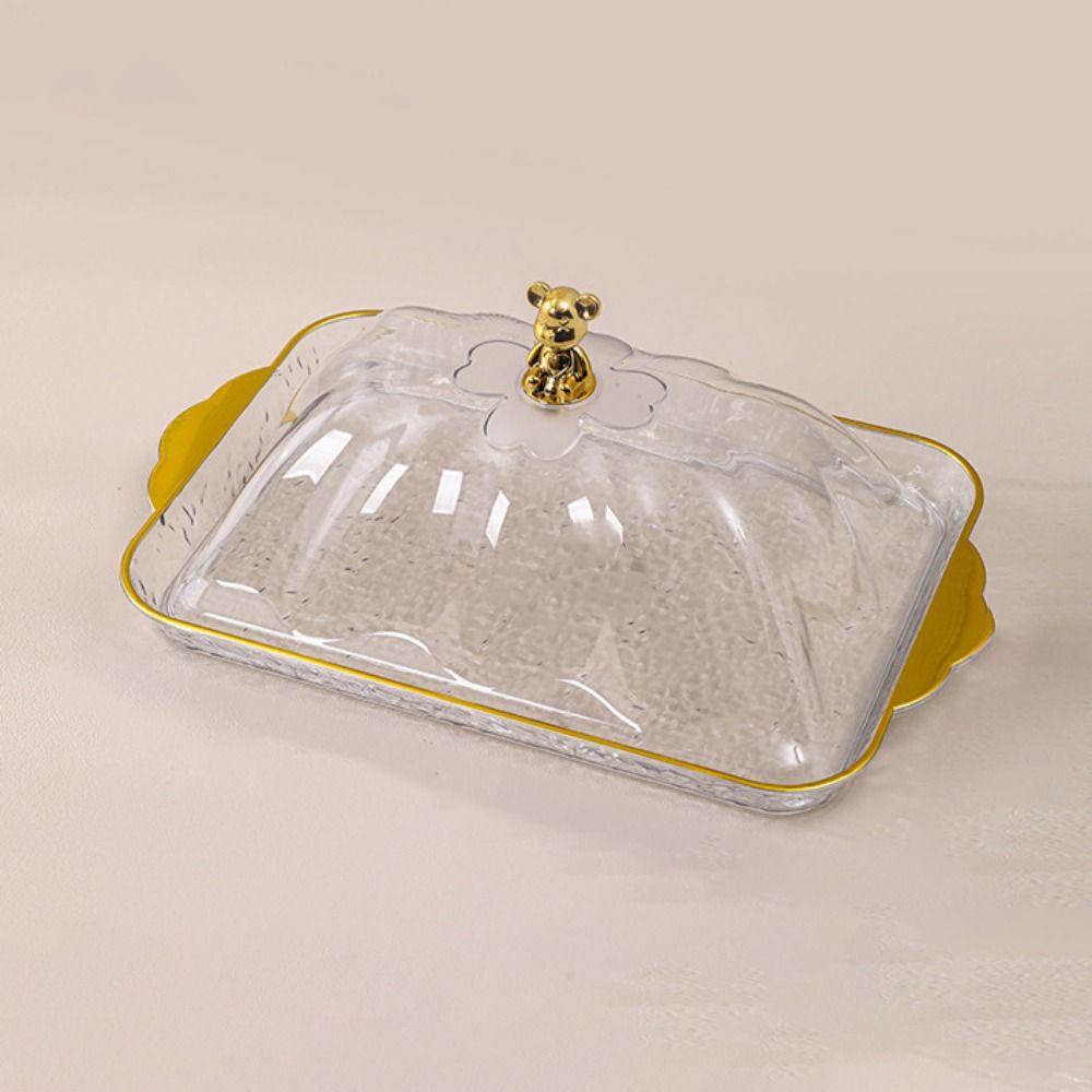 Plastic Snack Tray with Lid Storage Display Plate Kitchen Organizer Candy Storage Box  Party