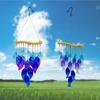 Iron Wind Chimes With Colored Glass For Garden Fish Leaf Design Outdoor Decor Hanging Ornament