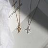 Full Body Diamond Studded Cross Necklace Korean Simple and Versatile Women's Collarbone Chain