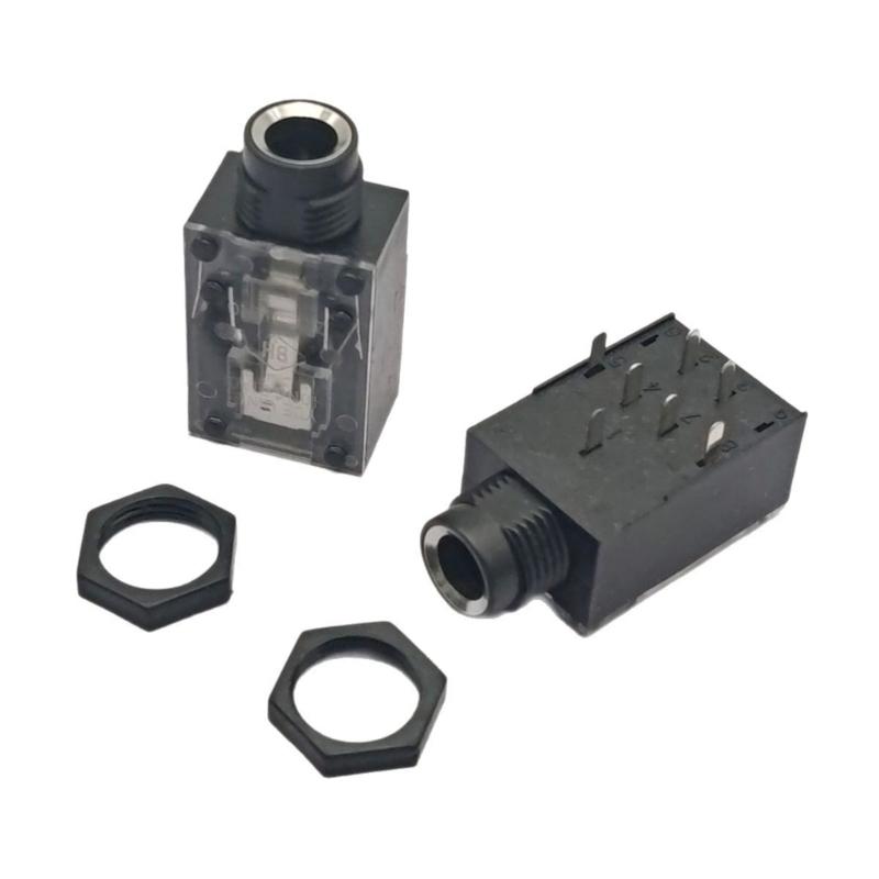 3 Cores Two Channel 6.35mm Microphones Connectors With 7Pin Design For High Fidelitys Signal Transmission