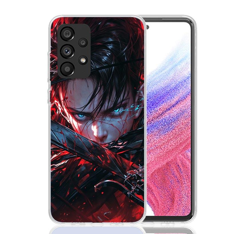 Чехол для телефона A-Атака на Титанов Леви для Samsung Galaxy A17 A16 A14 A15 A13 A57 A56 A54 A55 A53 A37 A36 A34 A35 A33 A26 A24 A25 A