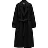 Belted Minimalist Comfortable Versatile Long Coat Women Coats Black 09174141-35
