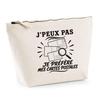 Trousse de toilette - PLANETEE - J’peux pas minimaliste - 100% coton - Beige - 3 L zippée métal