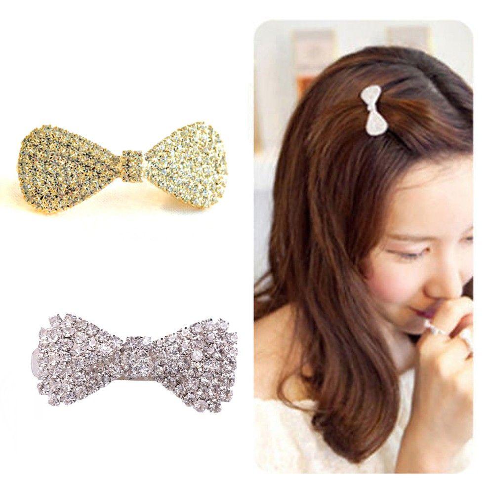 Fashion Jewelry Clamp Rhinestone Hairpin Bowknot Barrette Hair Clip