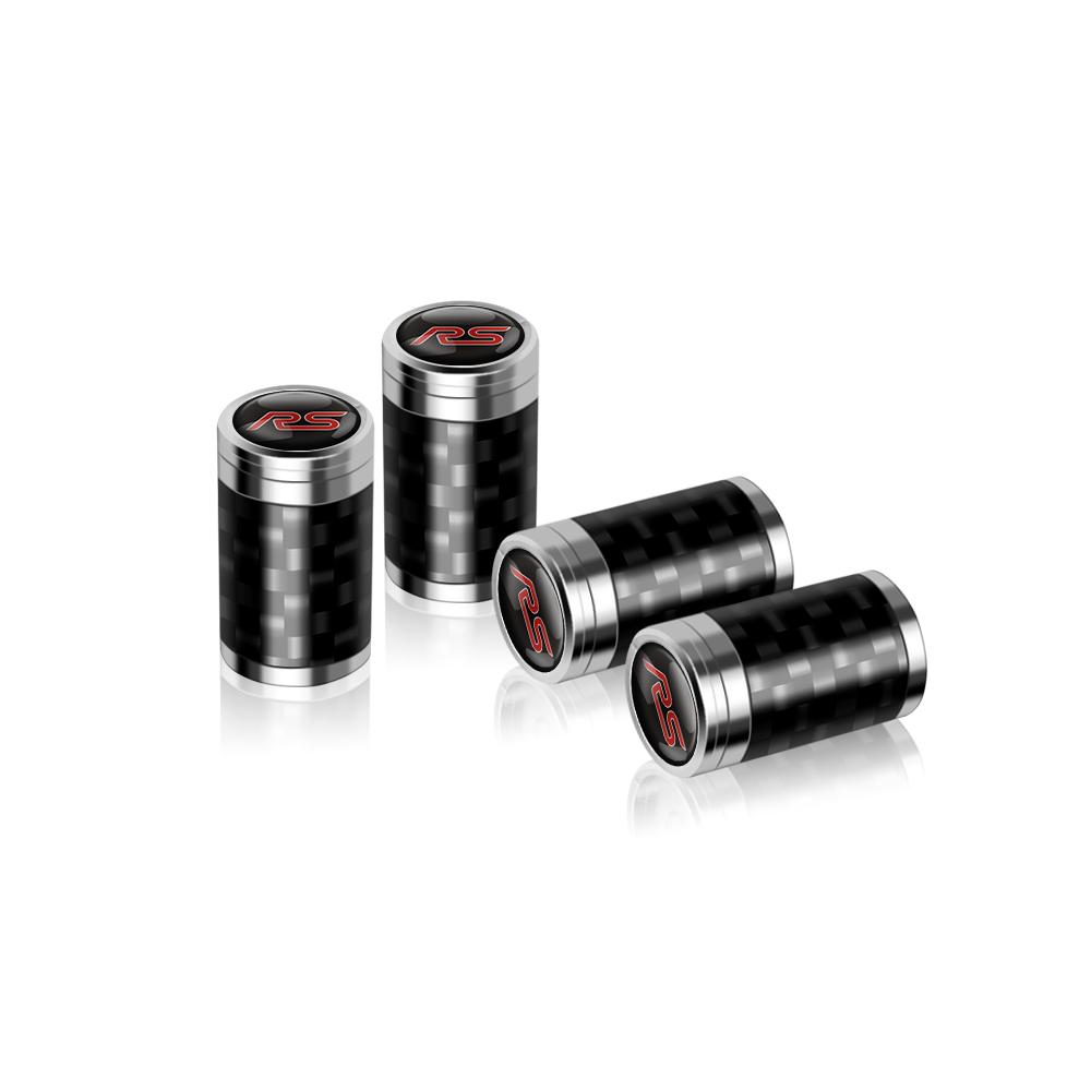 4Pcs Carbon Fiber Car Wheel Tire Valves Cap Dustproof Cover Accessories For Ford Mustang Foose Explorer Mondeo Shelby Fiesta ST