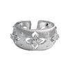 Italian Brushed Hollow Lace Honeycomb Flower Opening Ring Daisy Wide Version Antique Engraved Set Ring Woman