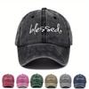 Blessed Embroidered Washed Baseball Cap  Adjustable Dad Hat with Curved Brim for Fishing Outdoor Activities  Casual Wear Uni