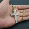 316L Iced Stainless Titanium Steel Classic Cross Pendant Necklaces for Men Women No Fade Punk Rock Hip Hop Jewelry