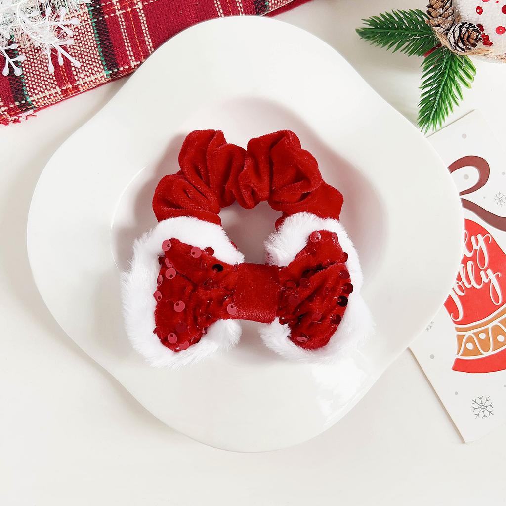 Рождественская повязка на голову, толстая кишка, повязка для волос, высокая эластичная веревка с бантом, женская высокая повязка на голову, аксессуары для волос с шарообразным хвостом