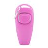 Pet Puppy Clicker Whistle Dog Training Obedience Cat Trainer Keyring Aid Click (Pink)
