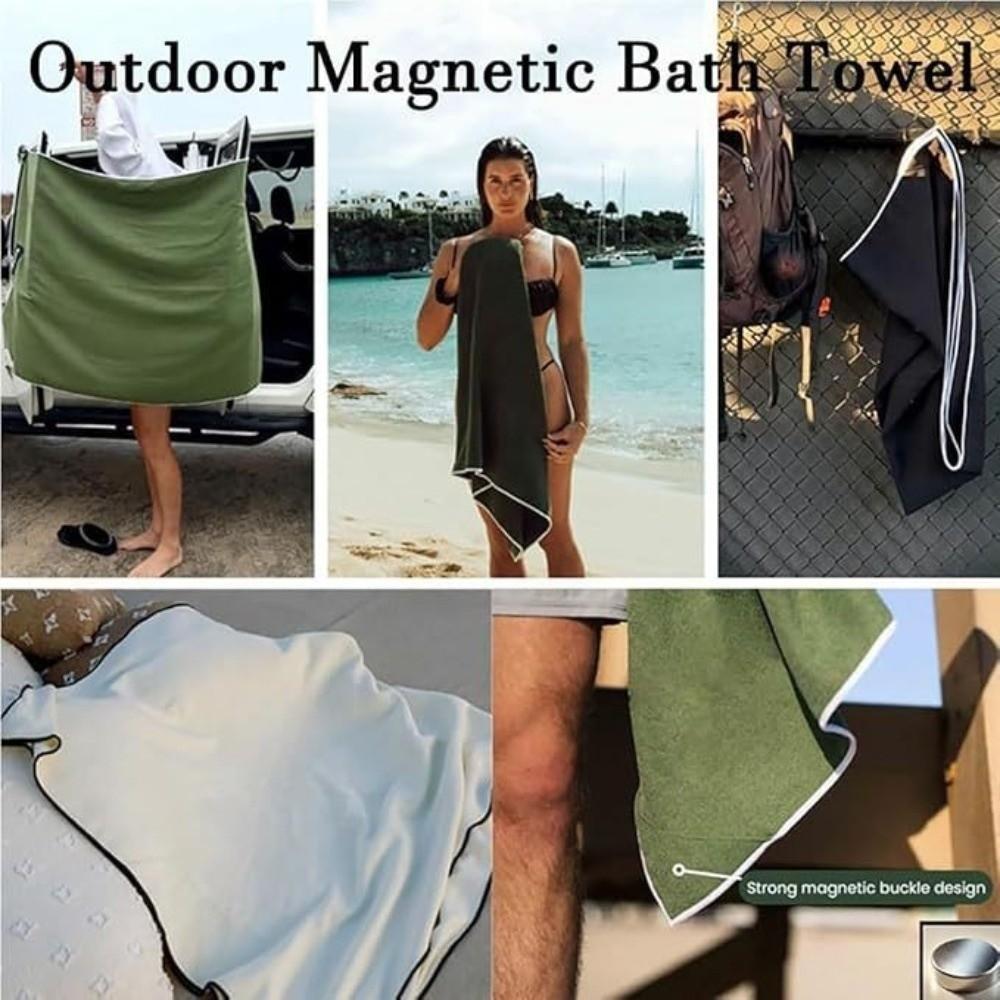 Quick Drying Magnet Beach Towel Super Absorbent Outdoor Magnet Towels Magnetic Bath Towel  Bathroom