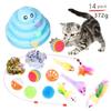 12/14/20PCS Sisal Mouse Funny Cat Stick Interactive Cat Supplies Cat Toys  Interactive Play