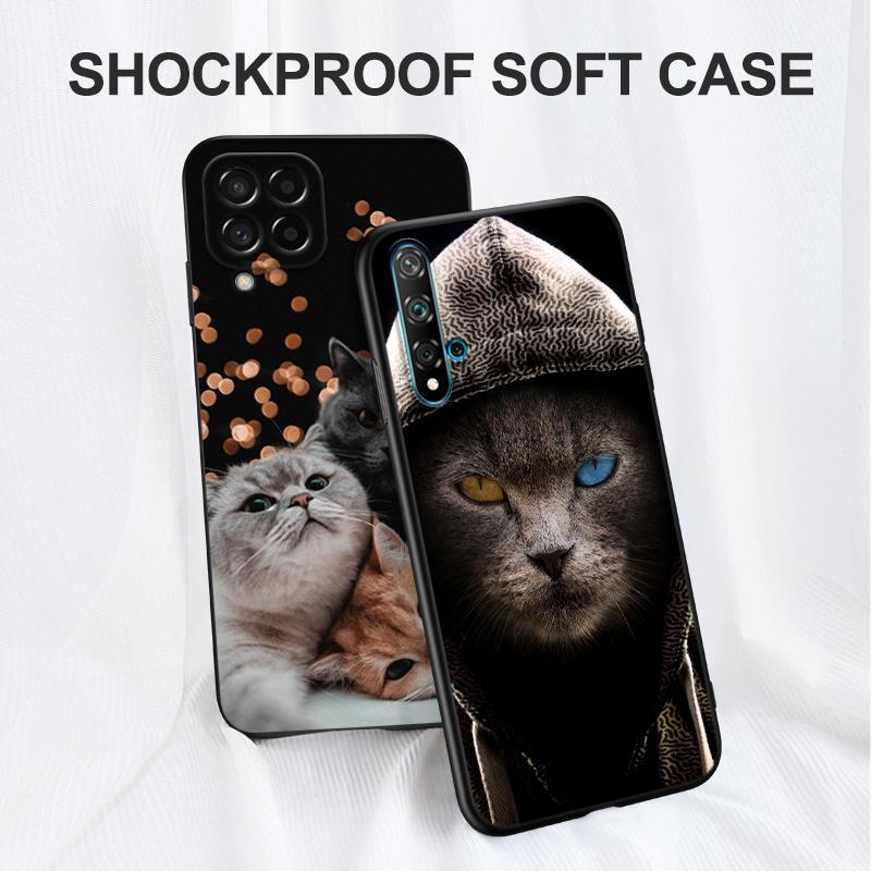 Black Tpu Case For Vivo Y1S U10 S1 2019 PRO Z3i Z1 Z1i Z1X X50 Lite X60 X70 X21S 4G 5G 2020 British Shorthair Cat