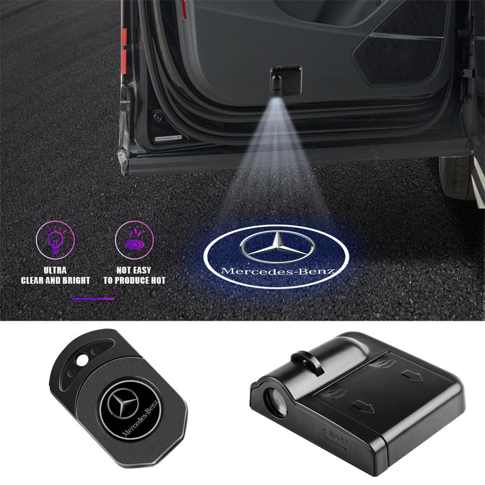 HOXL2 1/2PC Car Door Welcome Light Wireless Projector Lamp Decorative For Mercedes Benz W204 W124 W201 W202 W212 W220 W205 GLA CLA AMG