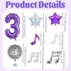 Purple Music Theme Party Supplies 0-9 Digital Balloon Set 32 Inch Large Aluminum Foil Balloon Birthday Party and Carnival Decor