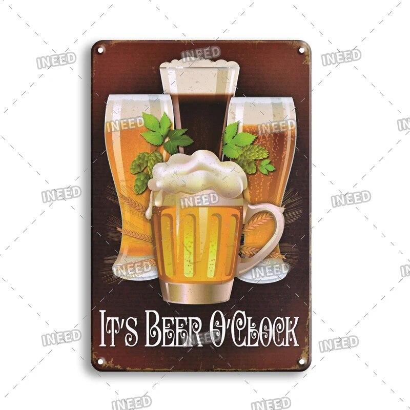 Tin Sign Beer Slod Here Vintage Metal Plaque Retro Metal Plate Funny Drink Vintage Iron Poster for Pub Club Man Cave Bar Decor