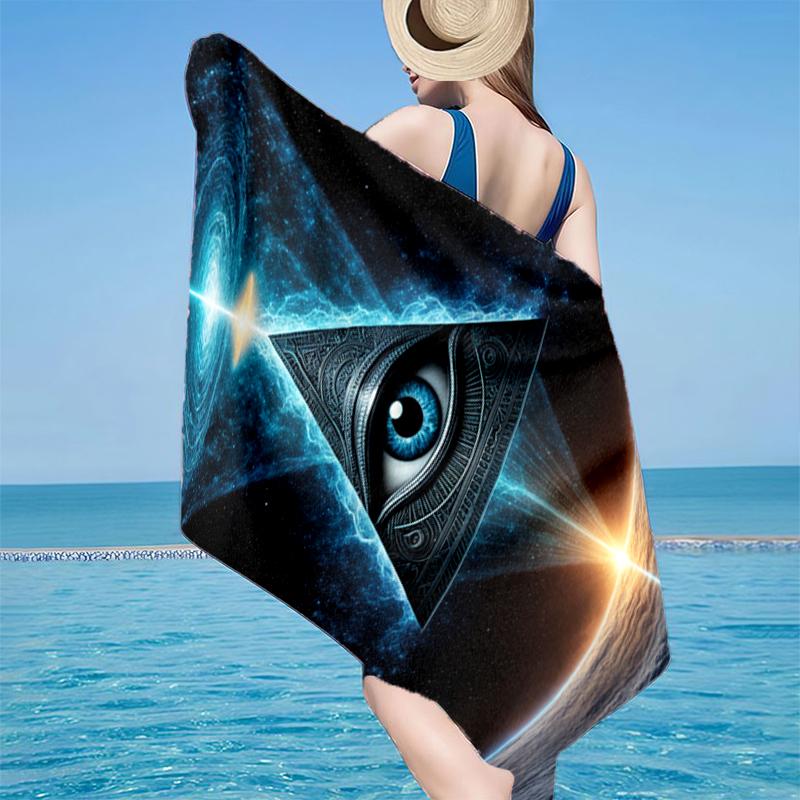 Eye Of Providence In Space Beach Towel, Super Soft Microfiber, Gift for Her/Him, Birthday, for Pool, Beach, Travel, Home Decor Fan gifts