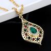 Sunspicems Unique Gold Color Morocco Long Pendant Necklace Snake Chain for Women Arabic Ethnic Wedding Jewelry Turkish Gift