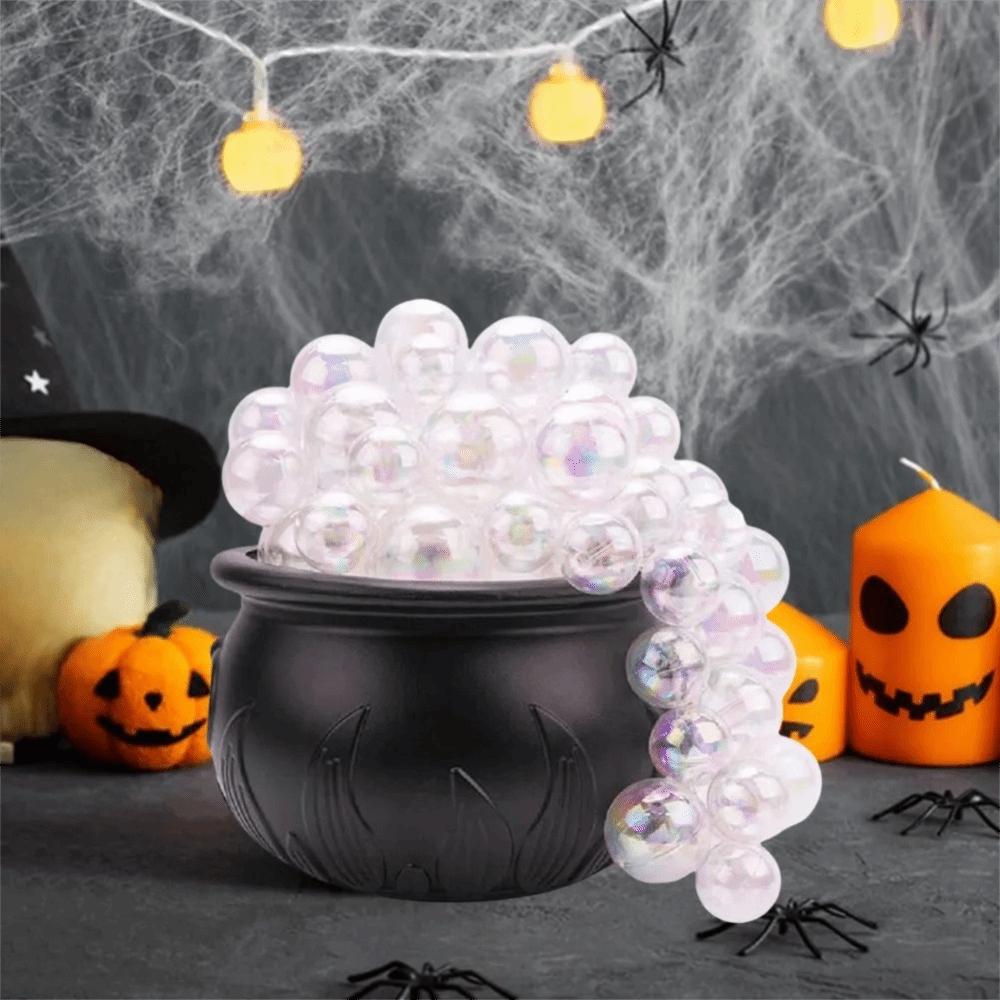 Plastic Halloween Bubbling Cauldron Decoration Purple Light Candy Jar Living Room