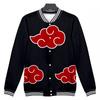 Mens Casual Jacket Anime Inspired 3D Digital Print Baseball Style Hoodless Outerwear Youth